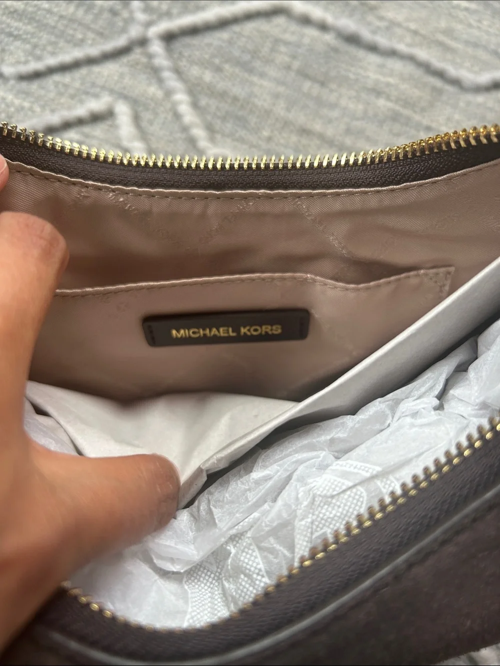 Michael Kors Preston Dark Chocolate Brown Suede & Leather Hobo Shoulder Bag- NWT